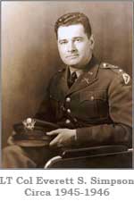 Lietenant Colonel Everett Selden Simpson circa 1945 - 1946