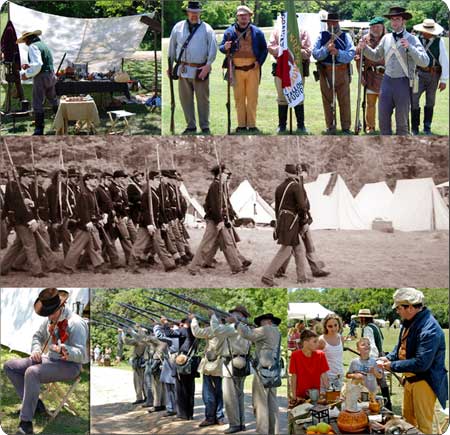 Texas history reenactors montage
